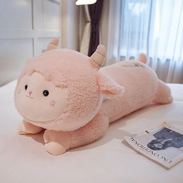 Animali Agnello Peluche La Ragazza Dorme A Lungo Grande Dollon Letto Cuscino Ragazza Bambola Pecora con Abbracci Decorazione Regalo 39 pollici 100 cm DY10166