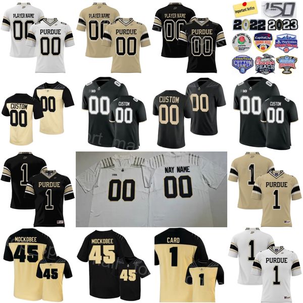 Uomo College Purdue Football 1 Hudson Card Jersey University 45 Devin 3 Tyrone Tracy Jr 4 Deion Burks 31 Dillon Thieneman 21 Sanoussi Kane ProSphere Nero Bianco Marrone