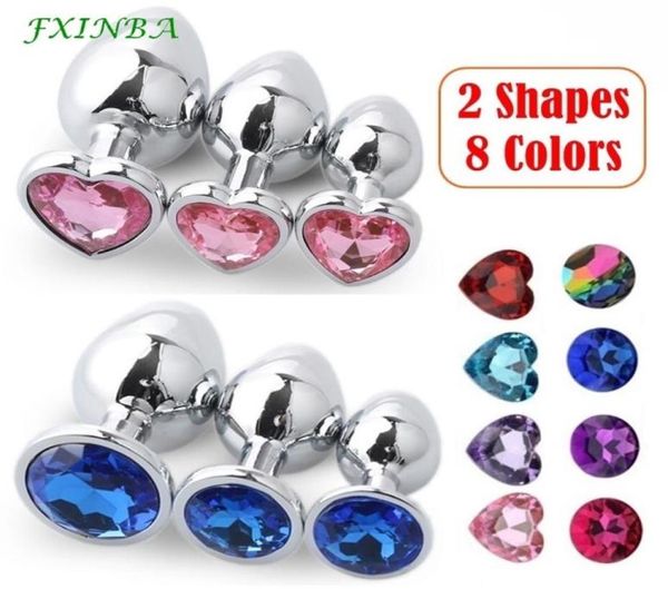 Fxinba plugue anal de aço inoxidável, conjunto grande de bunda de metal, joias, buttplug, brinquedos sexy adultos para mulheres, homem2601094