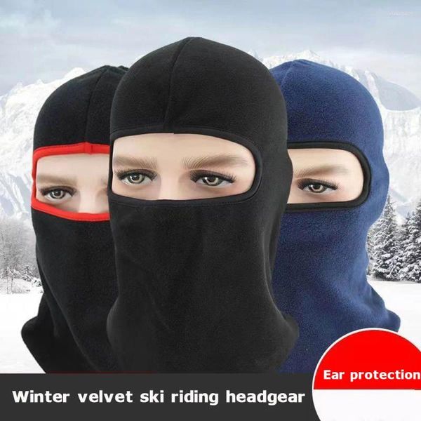 Berets Vollgesichtsabdeckung Skimaske Hut Sturmhaube Winter Samt Kopfbedeckung Winddichte Mützen Motorhaube Warme Unisex-Kappen