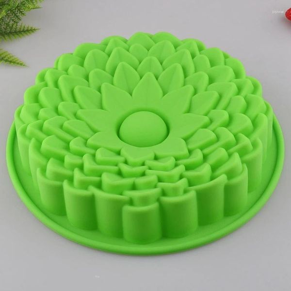 Stampi da forno Stampo per torta 3D Stampo in silicone fai da te a forma di fiore Tinta unita Pan Pane Sapone Muffin Cupcake Dessert