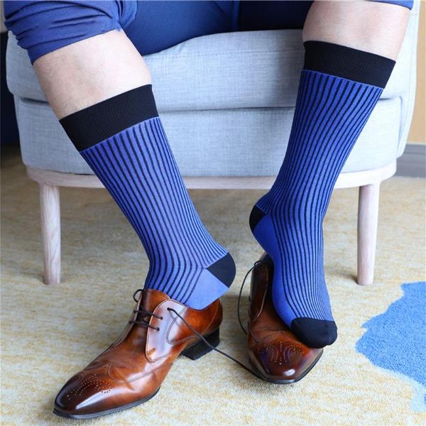 Herrensocken, 1 Paar, Sommer, Herbst, Schlauch, elastisch, gestreift, dünn, Business-Strümpfe, lässig, formell, atmungsaktiv, Kleid