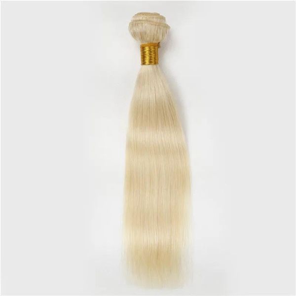 Schussfäden 1030 Zoll 613 glattes Haarteil blonde indische Remy Haarverlängerungen 1 Stück reine russische brasilianische peruanische blonde Seide gerade ha