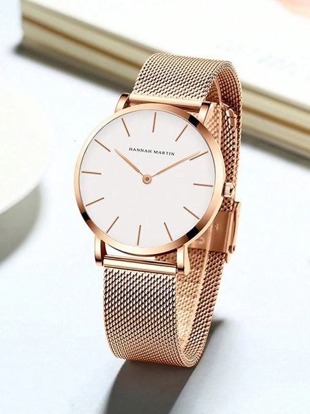 Orologio da donna Top Brand Drop Movimento al quarzo giapponese 36mm Oro rosa Impermeabile Orologi da donna minimalisti nordici alla moda 240102