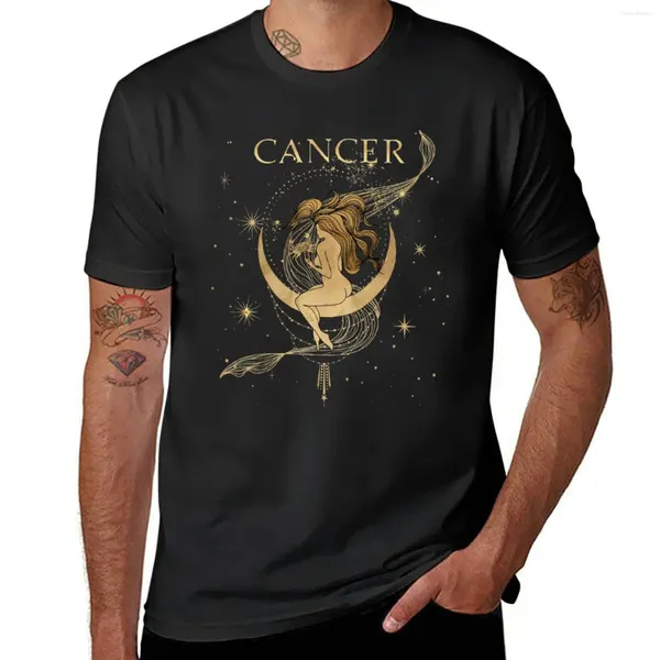 Camisetas masculinas Câncer Zodíaco Mulher Camiseta Anime Camisetas Homem Roupas Estéticas Plus Size Tops Mens Vintage