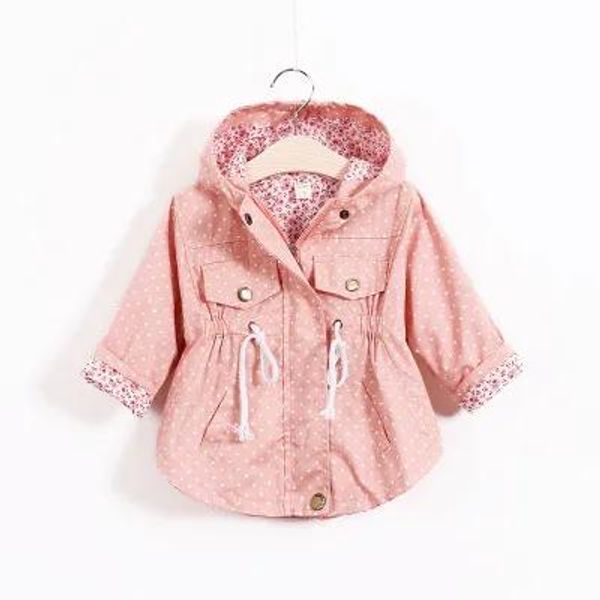 Giacche Nuove neonate Giacche Cappotto Moda Ragazza Polka Dot Camicia pipistrello Cappotto Bambini Caldo Poncho Outwear Felpe con cappuccio Abbigliamento per bambini 3 colori