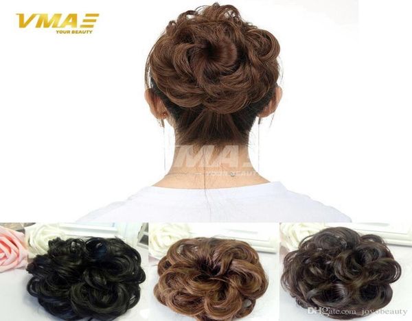 Doğal Saç Parçası Chignon Sentetik Saç Donut Silindir Hızlı Çörek Isıya Dayanıklı Saç Parçası Saç Çörek Kızlar Dalgalı Yüksek Kalite Kıvırcık Hai7455832