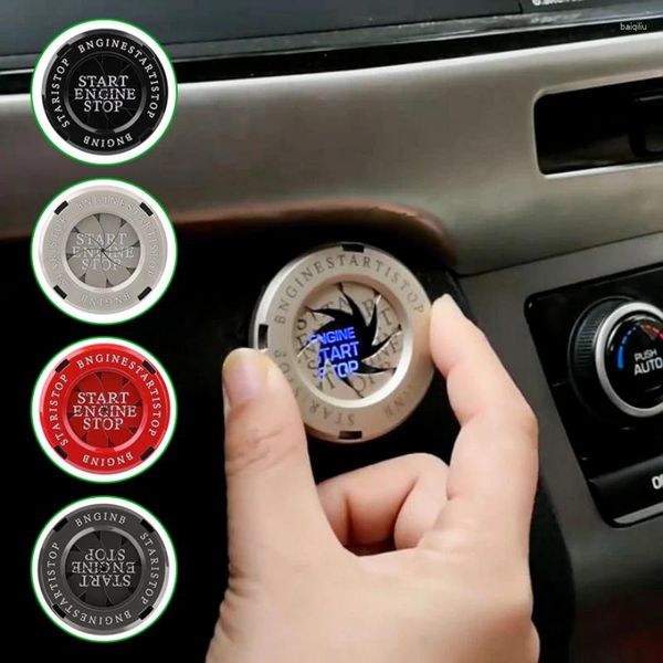 İç aksesuarlar araba başlangıç ​​düğmesi koruma kapağı motor durdurma dekoratif tip çıkartma lgnition anahtarı gizli koruyucu