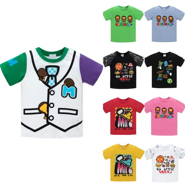 Crianças Roupas Designer Macacos Crianças Meninos Camisetas Bebê Menina Criança Casual Camisetas Moda Macaco Camisetas Juventude Bebês Tubarão Impresso Polo Crianças Manga Curta Top