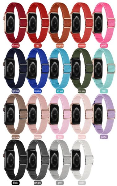 Apple Watch serisi için renkli naylon bileklik kayışı 1 2 3 4 5 6 7 8 İzleme bandı 38mm 42mm 44mm 45mm yedek Akıl Erişim4168686