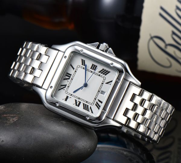 2024 Designer Atacado Clássico Casal Luxo Quadrado Relógios Genebra Genuíno Relógios de Quartzo de Aço Inoxidável com Caso e Pulseira Moda Lexwatches