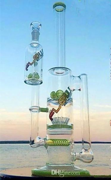 Narghilè Recycler FLOW Tubi per l'acqua in vetro Narghilè Bong Cospargere Perc Percolatore in linea Olio Dab Rig con raccoglicenere Giunti da 14 mm