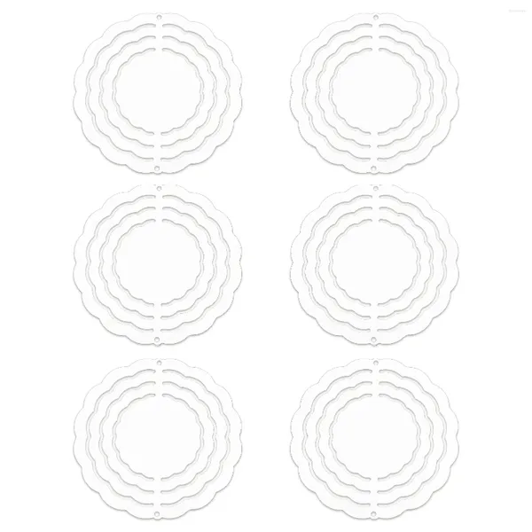 Decorações de jardim 6 pcs impermeável interior ao ar livre dupla face em branco esculturas cinéticas diy sublimação alumínio redondo wind spinner jardas