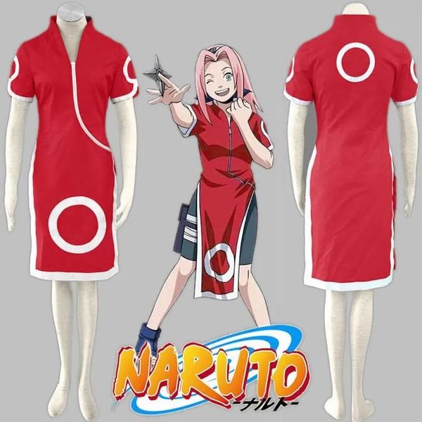 Traje frete grátis tprco naruto sakura haruno cosplay traje anime disfraces traje de halloween para meninas