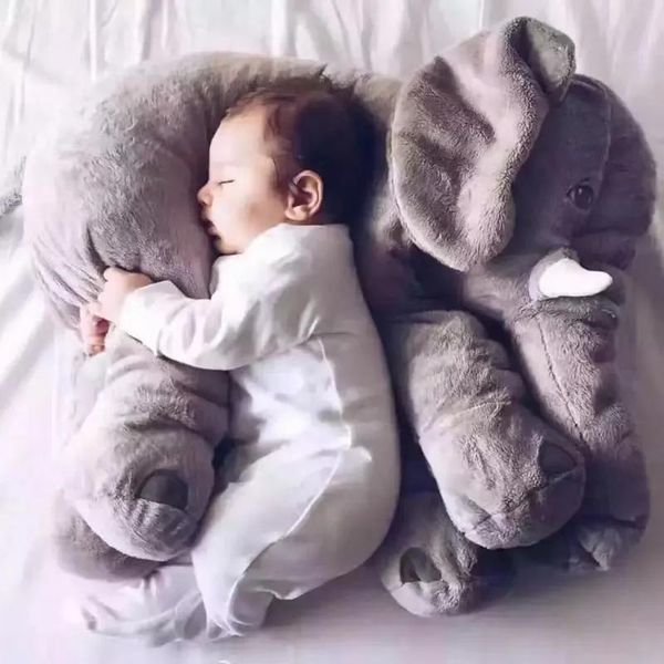 Animais 40cm elefante de pelúcia brinquedo bebê dormir volta almofada macio animais de pelúcia travesseiro elefante boneca recém-nascido playmate boneca crianças brinquedos squis