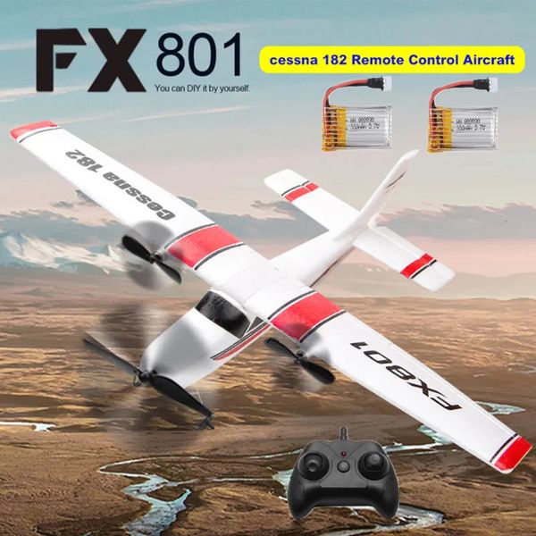 RC Avião Brinquedo 2.4GHz 2CH EPP Craft Espuma Elétrica Ao Ar Livre Controle Remoto Planador FX-801 RC Avião DIY Asa Fixa Aeronaves 231229