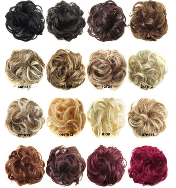 Шиньон из синтетических волос, пончик, черный, коричневый, 45 цветов, 30 г, шиньон, эластичная веревка для волос, резинка для наращивания волос8222493