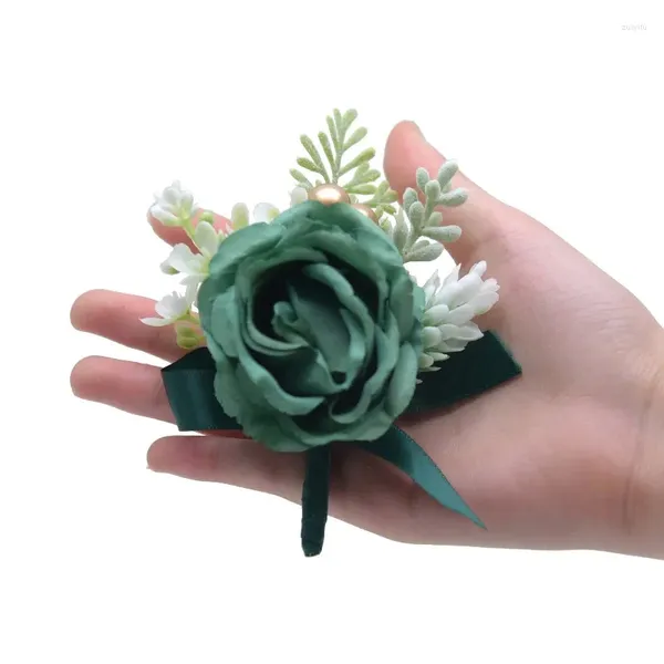 Fiori decorativi 13 colori Wedding Beach Boutonniere Asole Sposo Groomsman Uomo Rosa Accessori Decorazione abito da ballo