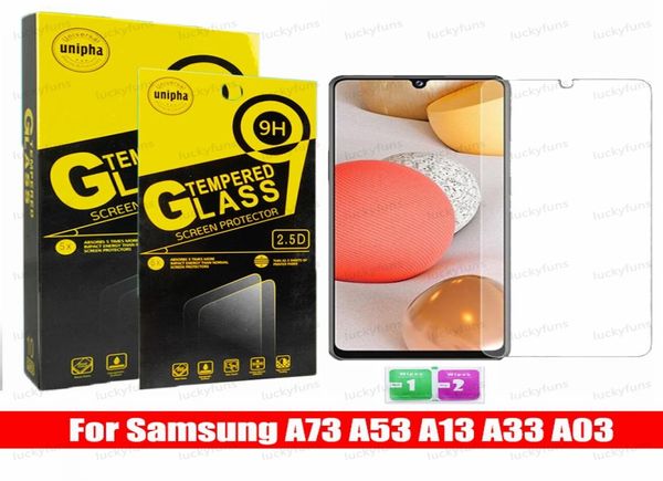 033 Limpar SEM BOLHA Protetores de tela de vidro temperado transparente 25D para Samsung A13 A03s A03 A53 A73 Moto G Pure Power 2022 Google Pi3154571