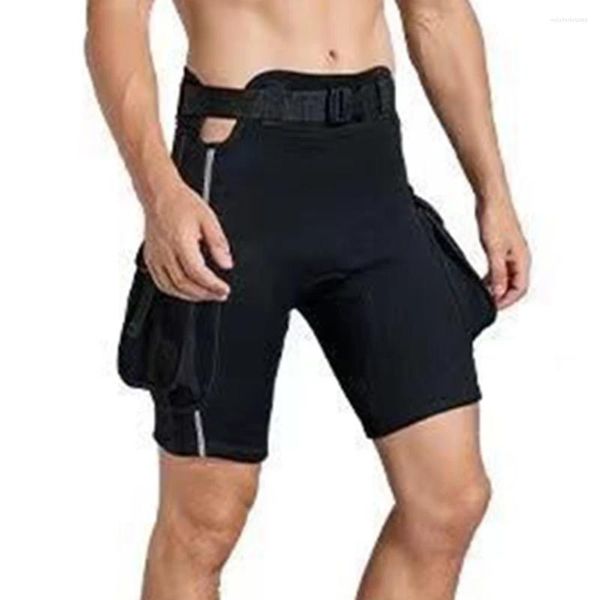 Roupa de banho feminina 2mm neoprene split mergulho shorts masculino ao ar livre surf natação técnica multifuncional bolso vela calças