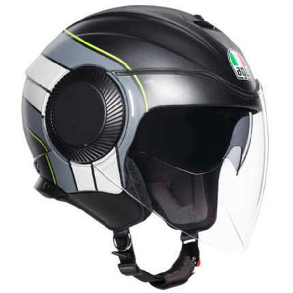 Helme Moto AGV Motorraddesign Sicherheit Komfort Agv Italienischer Orbyt Herren- und Damen-Doppellinsen-4/3-Halbhelm Motorrad Elektrofahrzeug Monokanal BFKP