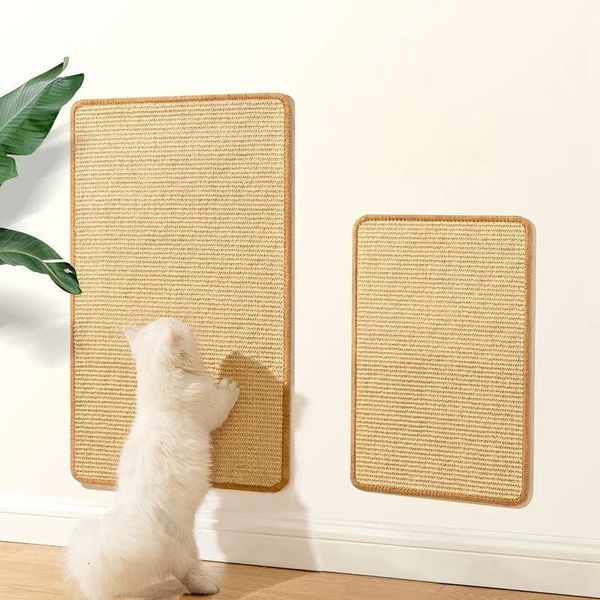 Tapis à gratter en sisal pour chat, planche à gratter en bambou, tapis de couverture de canapé pour aiguiser les ongles de chaton, coussin de soins des griffes d'animaux, protection de meubles muraux 240103