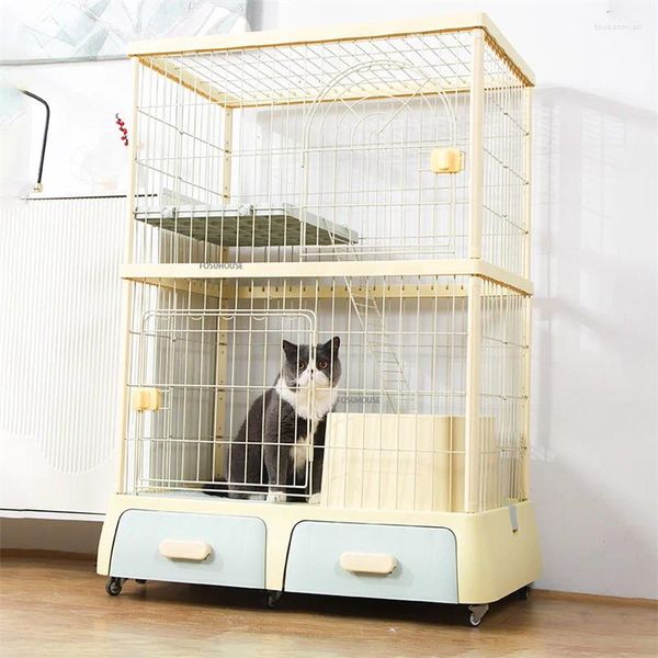 Kedi Taşıyıcılar Ev kapalı ev, çöp kutusu tuvalet entegre evcil hayvan kafesleri için kediler için entegre evcil hayvan kafesleri büyük boş alan villa malzemeleri z