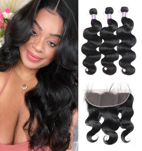 Ishow Brasilianische Körperwelle 34 PCS mit Spitze Frontal Peruanische Lose Tiefe Verworrene Lockige Menschenhaar Bundles mit Verschluss Gerade wasser23578373