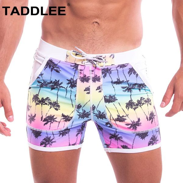 Taddlee Marke Sexy Herren-Bademode, Boxer-Schnitt, Badehose, Bikinihose, Boardshorts, Badeanzüge, Surf-Shorts, Badeanzüge, quadratisch, 240103