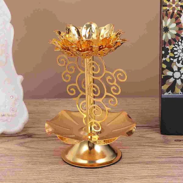 Kerzenhalter Halter Lotus Lampe Kerzenständer Diwali Dekor Lantern Diya Teelicht Öl Gold Blume Messing Lampen Pooja Metall