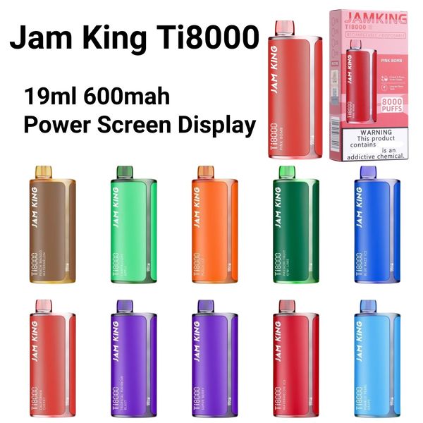 Jam King Ti8000 вейпы одноразовые слойки 8000 оптом вейп desechable Ecig Zoy Bar 19 мл предварительно заполненный вейп Lost Mary 600 мАч перезаряжаемый экран питания против затяжки 9k