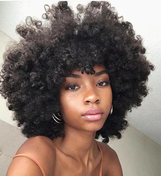 Perücken heiße Schönheitsfrisur brasilianisches Haar Afroamerikaner kurze Afro-Kinky-Lockenperücken Simulation Echthaar kurze Bob-Lockenperücke für Jungen