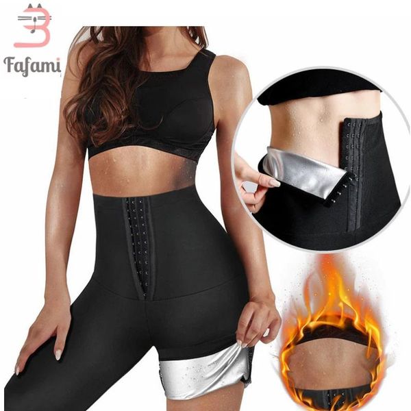 Saias pós-parto bandagem cintura alta suana quente suor leggings para mulheres perda de peso ajustável barriga controle calças coxa shorts mais magros