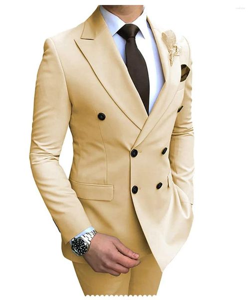 Мужские костюмы Элегантный мужской костюм 2024 Высокое качество на заказ Деловой мужской костюм Тонкий большой размер Многоцветный с двумя пуговицами