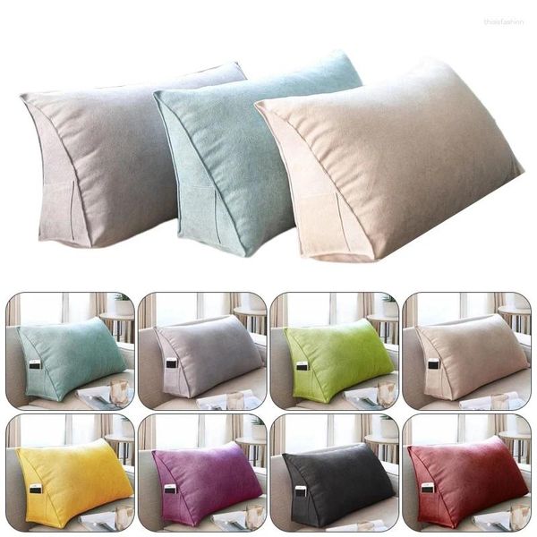 Travesseiro cabeceira encosto 70/60cm cunha tela de leitura triangular suporte para sentar para sofá cama
