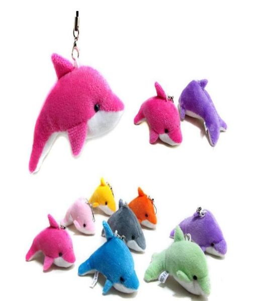 Schöne gemischte Farbe Mini süßer Delphin Charms Kinder Plüschtiere Home Party Anhänger Geschenk Dekorationen2513797