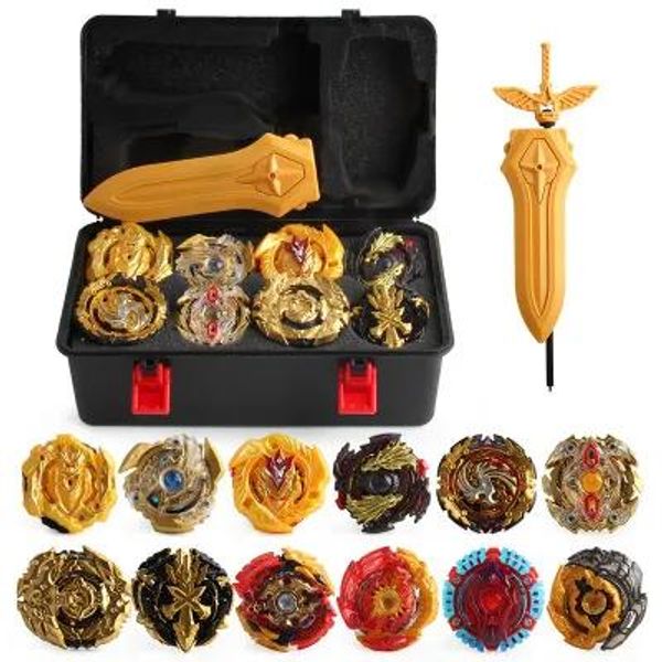 Beyblade Gold Edition 12 pezzi Beyblade Burst Bey blade Gold Edition Gyro Storage Box Gyro Set Burst Gyro bayblde Foam Pressure For Childr