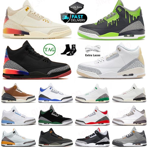 3s Jumpman 3 j Balvin Rio баскетбольные кроссовки Doernbecher Oilers White Cement Palomino Fear Fire Red Cool Grey A Ma Maniere UNC Racer Blue Мужские женские кроссовки Кроссовки