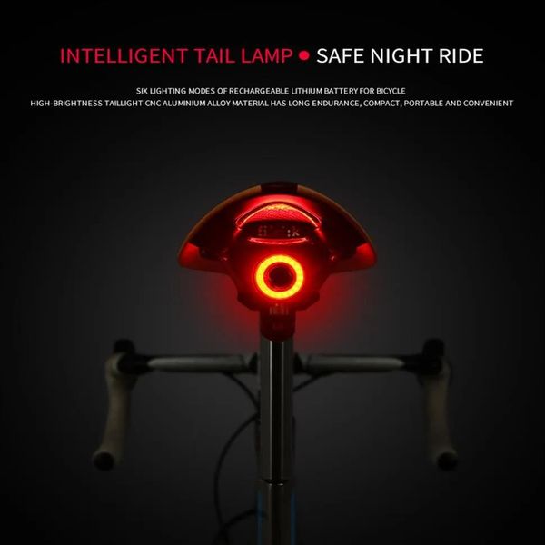 Luzes lanterna para bicicleta luz traseira detecção de freio automático carga usb led montanhas selim bicicleta lanterna traseira ciclismo luz traseira acce