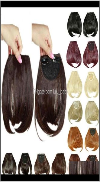 8 polegadas curto frontal puro clipe em bang franja extensões reta sintética natural extensão humana hpuua admol2214003