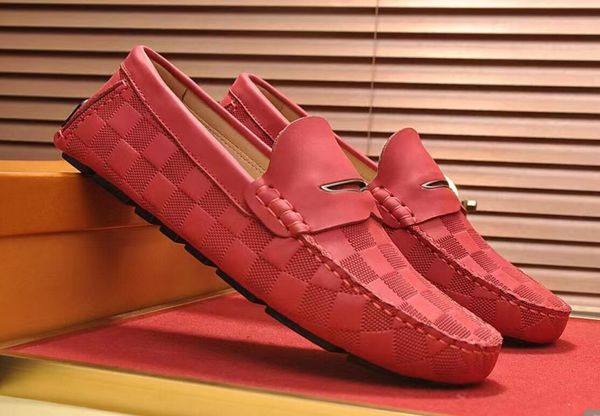 Marca de luxo Fre Mens Mocassins Vestido Itália Sapatos de Couro Real Gommino Sapatos Tamanho 38-45