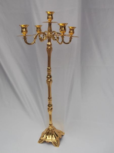 HEIDERS Neuankömmlinge 83 cm glänzend goldenes Kernstück Candelabra, Zinklegierung Metallkerzenhalter für Hochzeit, Veranstaltungen oder Partygebrauch