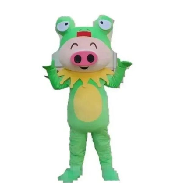 Halloween Grüner Frosch Maskottchen Kostüm Cartoon Obst Anime Thema Charakter Weihnachten Karneval Party Ausgefallene Kostüme Erwachsene Größe Outdoor Outfit