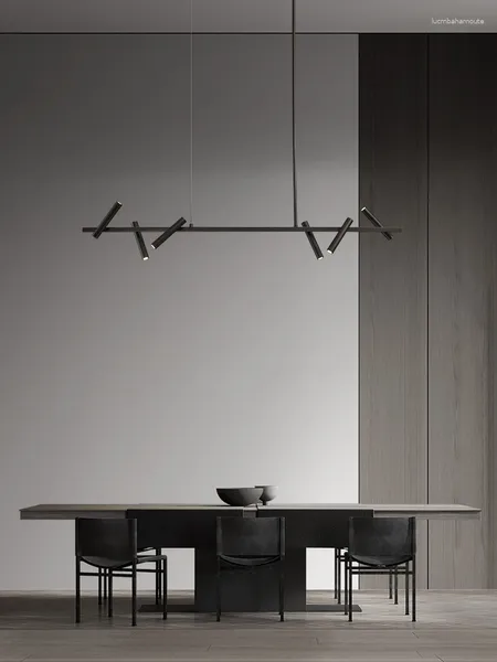 Lustres modernos simples tira restaurante lustre teto nórdico led pendurado luzes cozinha ilha bar café luminárias interiores