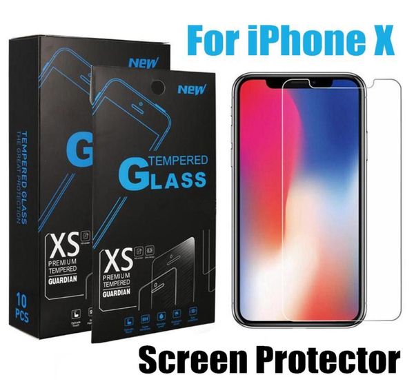 Displayschutzfolie für iPhone 14 Plus 13 12 Mini 11 Pro XS Max XR 8 7 Samsung A51 A71 LG Stylo 5 gehärtetes Glas5292784