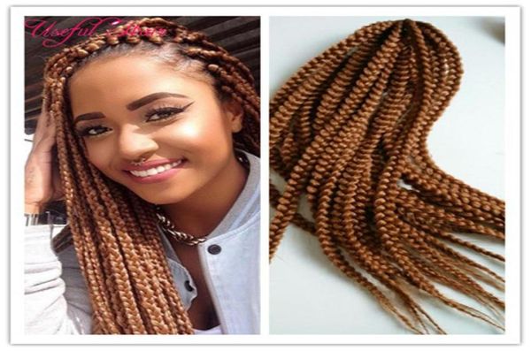 14 Zoll 1824 Zoll Crotchet Box Braids 3x Box Braids Haar Häkelhaarverlängerung zweifarbig gerader Tropfen synthetisches Geflecht h1997014