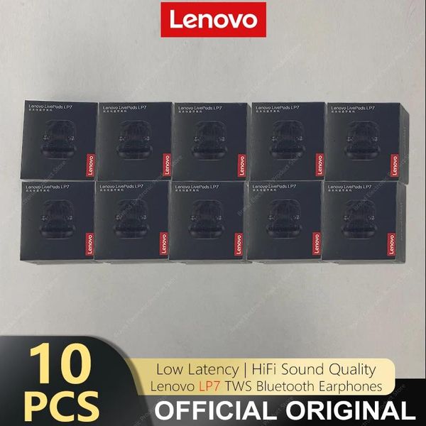 Fones de ouvido originais atacado 5 ou 10 pçs lenovo lp7 tws sem fio alta fidelidade som bluetooth fone redução ruído esporte