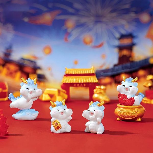 Ornamenti del drago Micro paesaggio Capodanno Simpatico dragone Accessori fatti a mano per bambole cinesi-chic Anno del drago dello zodiaco cinese all'ingrosso