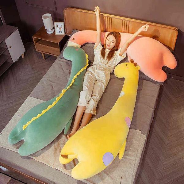 Bambole cm cuscino lungo addormentato kawaii dinosauro giraffe feningo goose giocattolo peluche bambole imbottite per bambini piccoli regali rilassanti j2