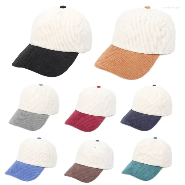 Ballkappen Damen Herbst und Winter farblich passende Cordkappe Outdoor Herren lässig verstellbare Sonnenschutz-Baseballmütze Gorras